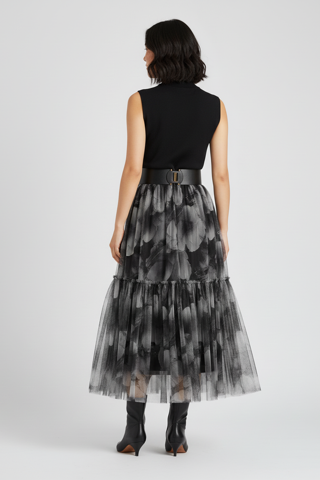 Jupe Longue Plissée Transparente