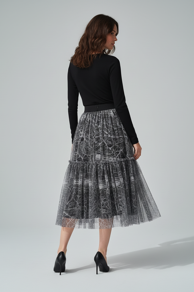 Jupe Longue Tulle Imprimée Léopard