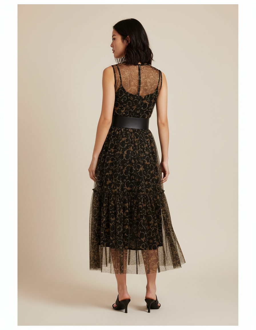 Jupe Longue Transparente Noire