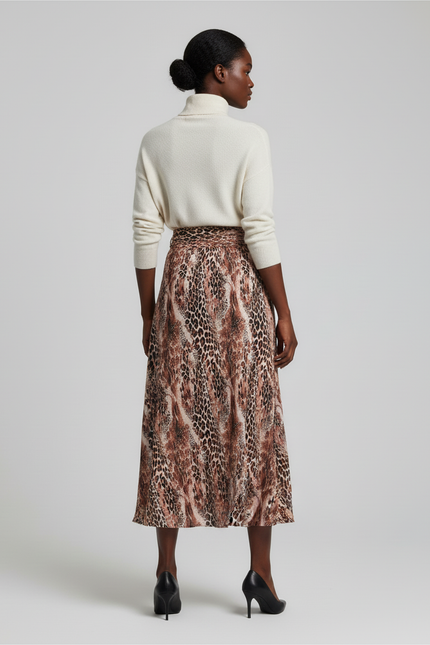 Jupe Longue Portefeuille Leopard