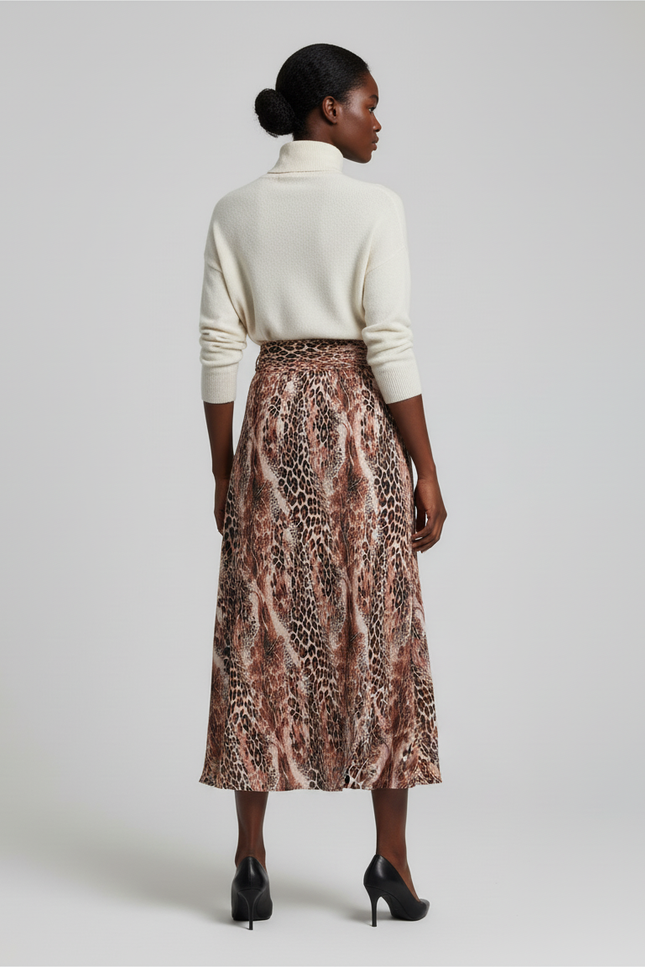 Jupe Longue Portefeuille Leopard