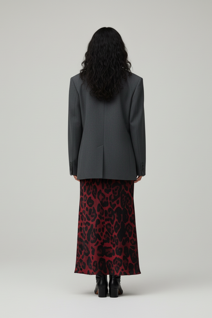 Jupe Longue Leopard Rouge