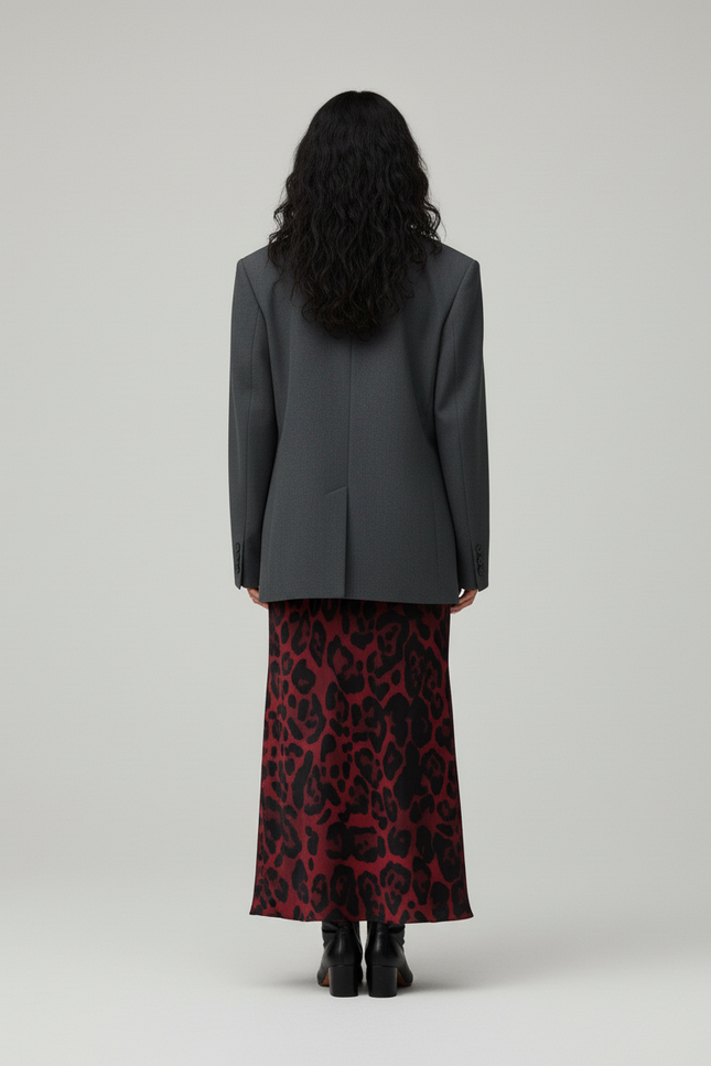 Jupe Longue Leopard Rouge