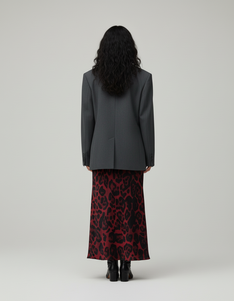 Jupe Longue Leopard Rouge