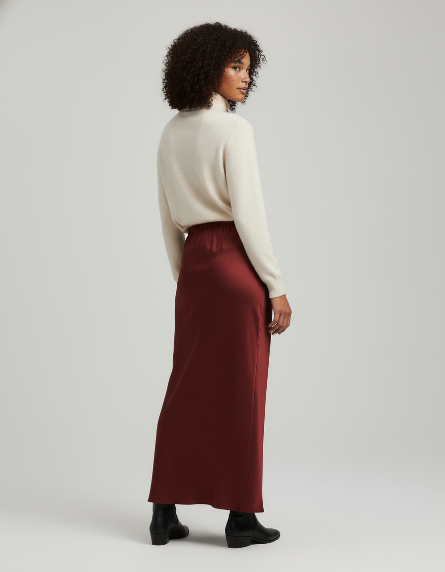 Jupe Longue Bordeaux Fluide