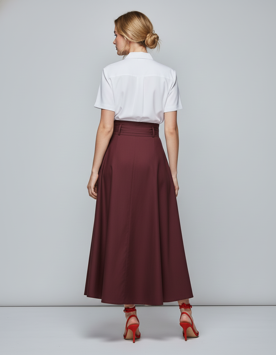 Jupe Longue Taille Haute Ceinture