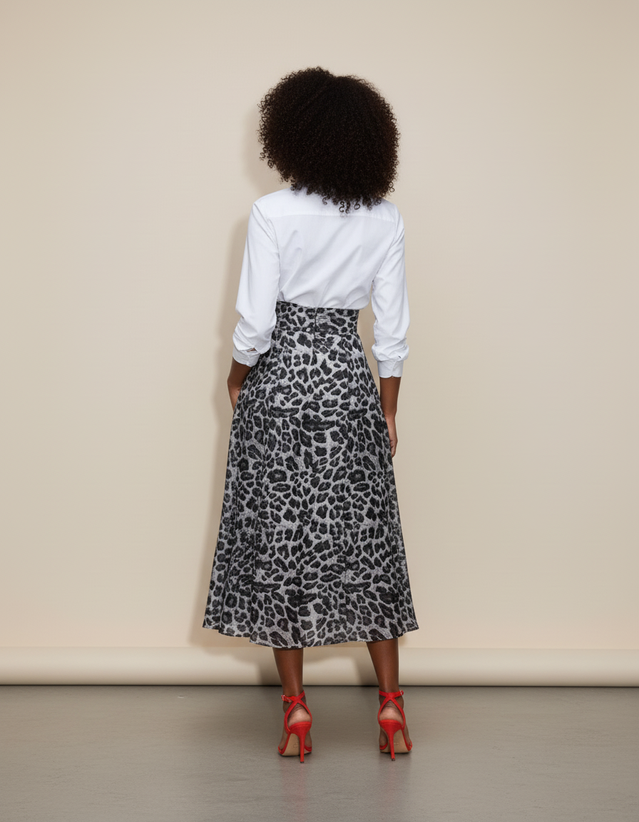 Jupe Longue Leopard Fendue