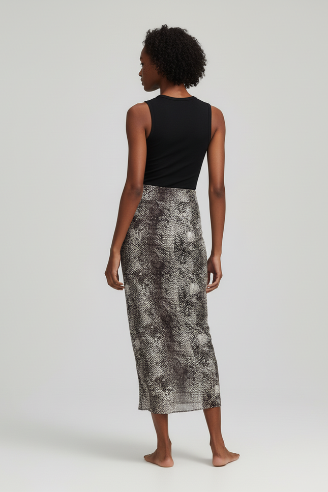 Jupe Longue Imprimé Serpent