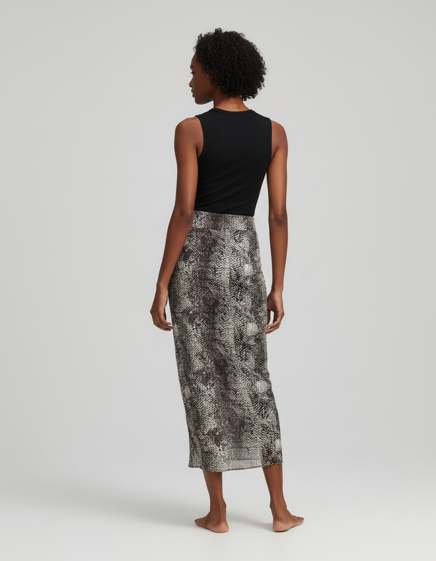 Jupe Longue Imprimé Serpent