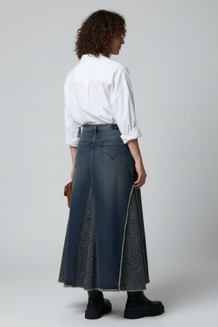 Jupe Longue Jean Leopard