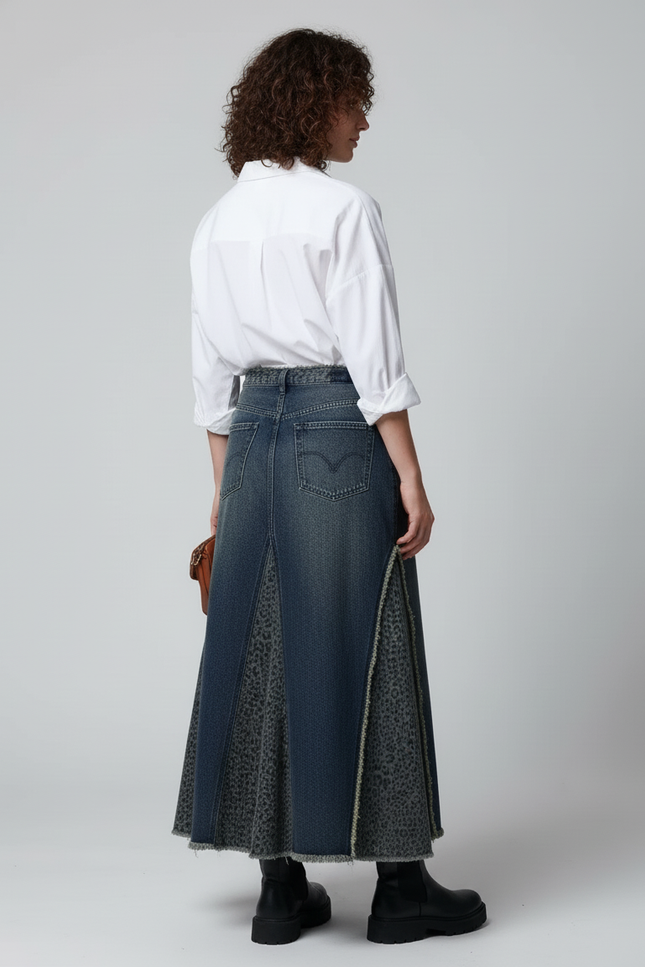 Jupe Longue Jean Leopard