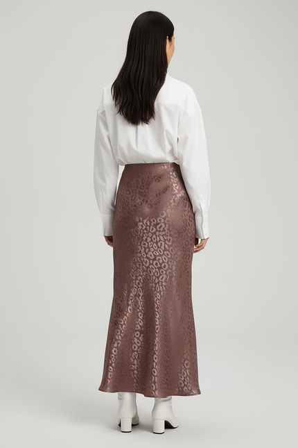 Jupe Longue Soie Rose