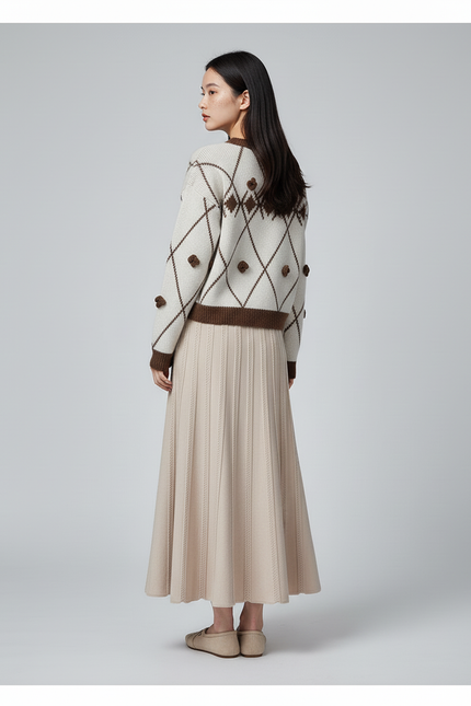 Jupe Longue En Maille Côtelée