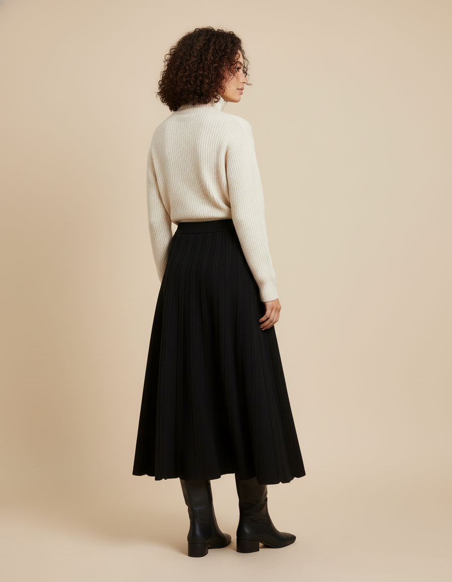 Jupe En Maille Mi-Longue