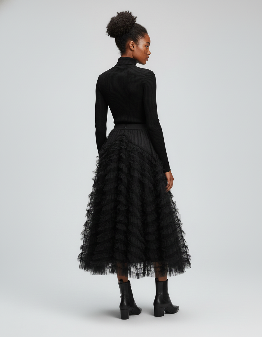 Jupe Longue Bouffante Noire