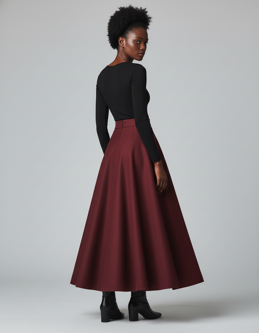 Jupe Longue Burgundy