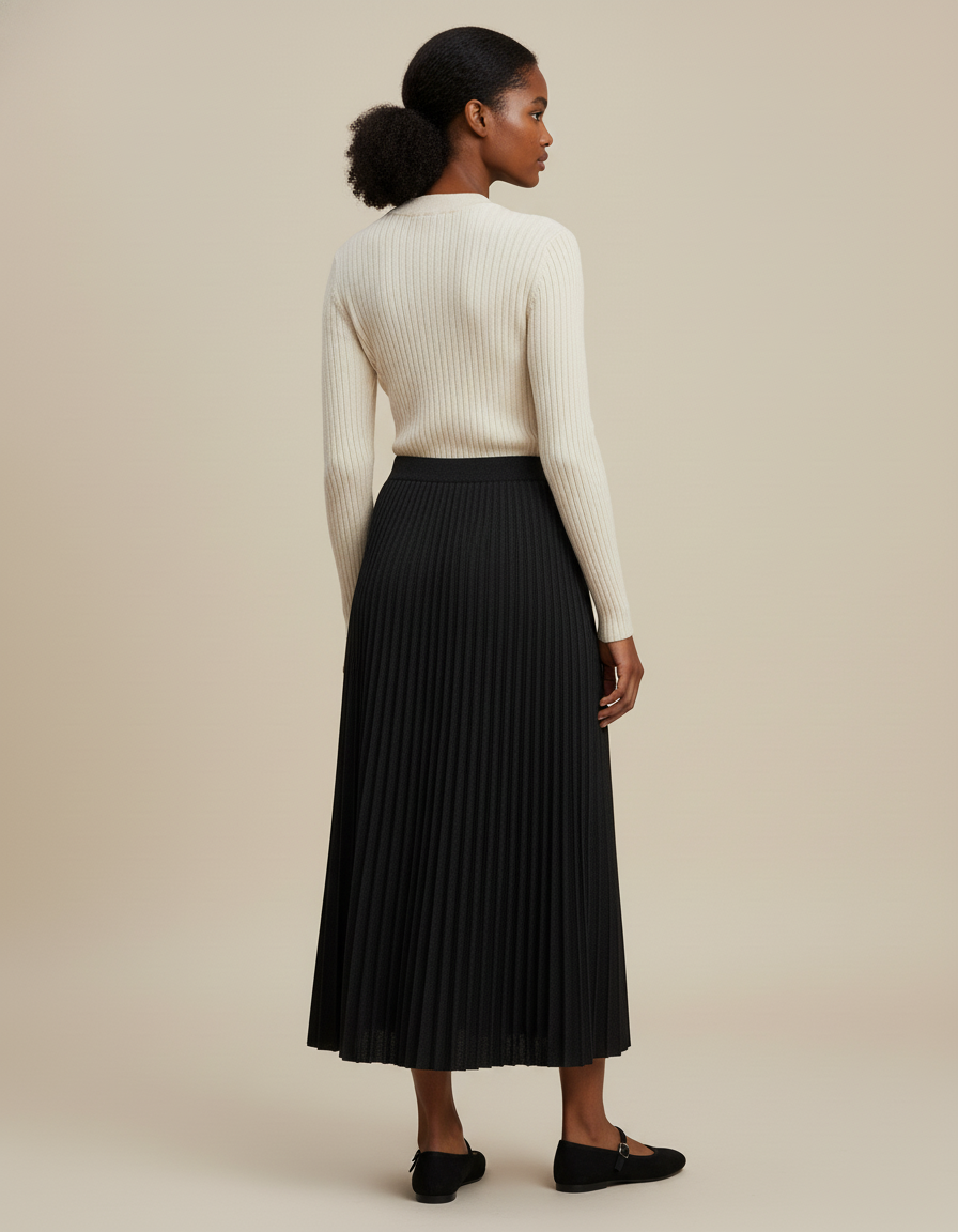Jupe Longue Maille Noire
