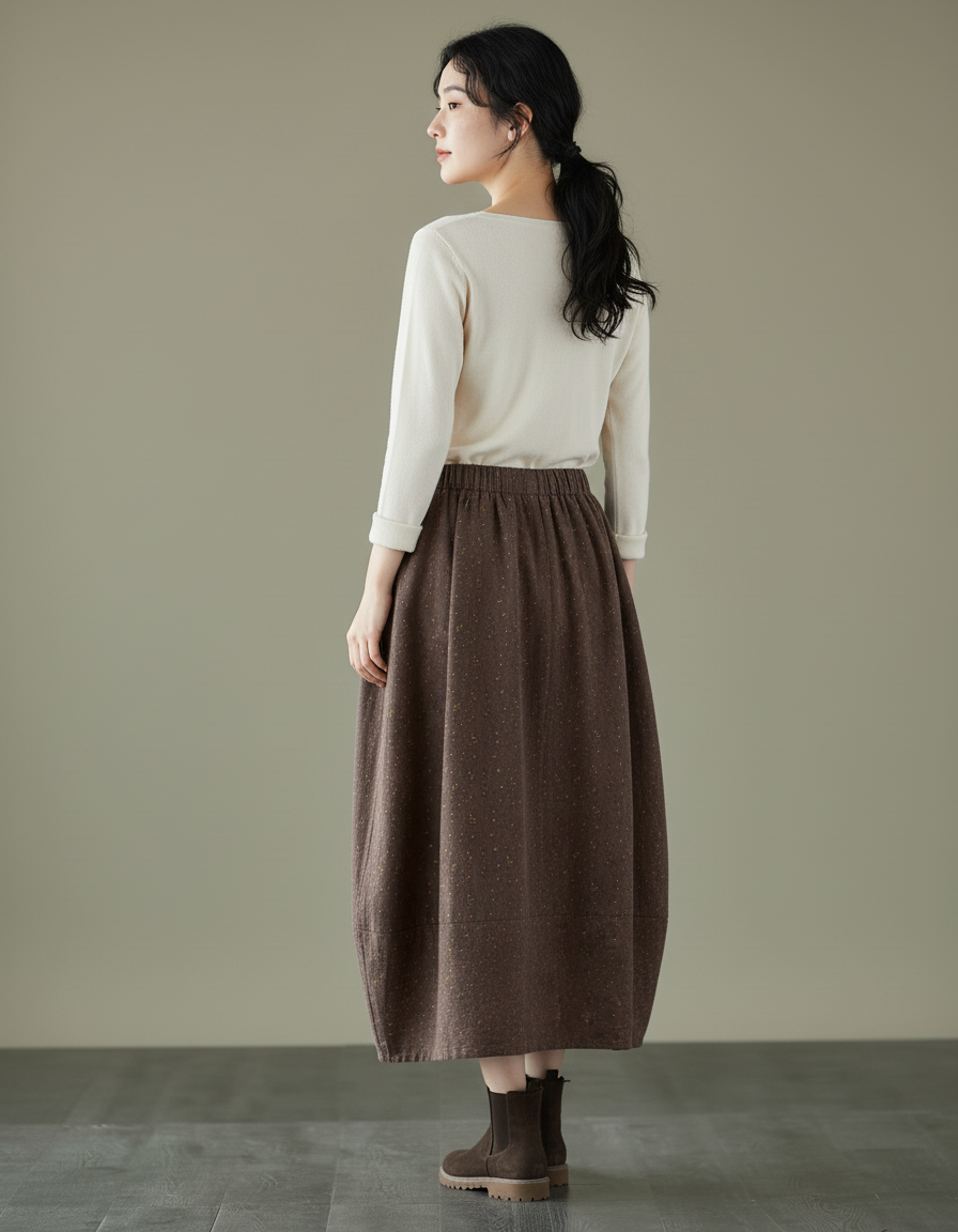 Jupe Longue Tissu Epais