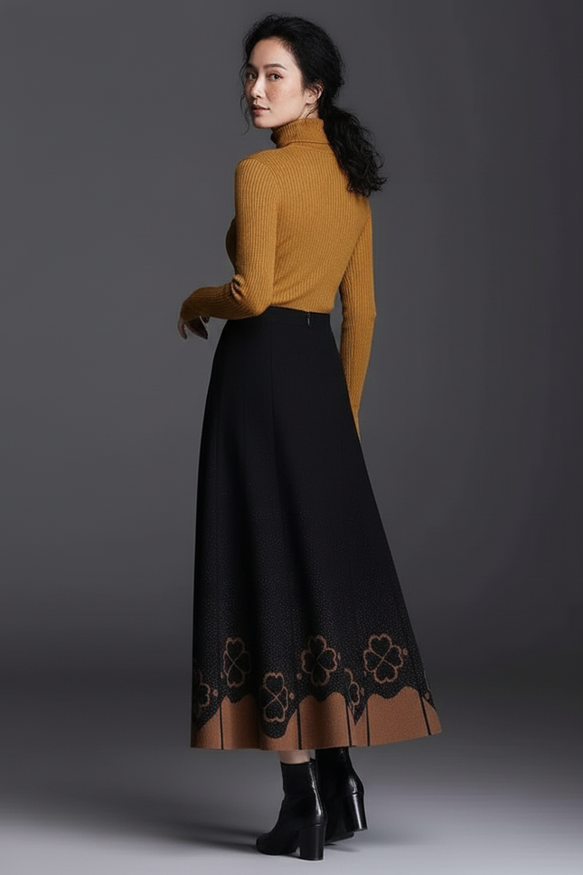 Jupe Mi-Longue Femme Hiver