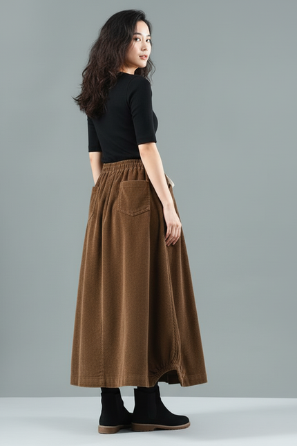 Jupe Velours Mi-Longue