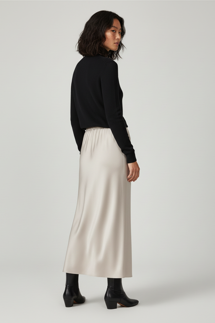 Jupe Longue Beige Femme