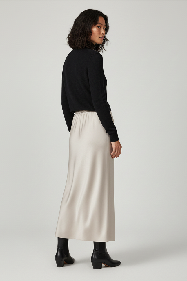 Jupe Longue Beige Femme