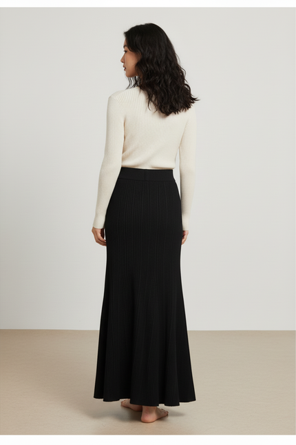 Jupe Côtelée Longue