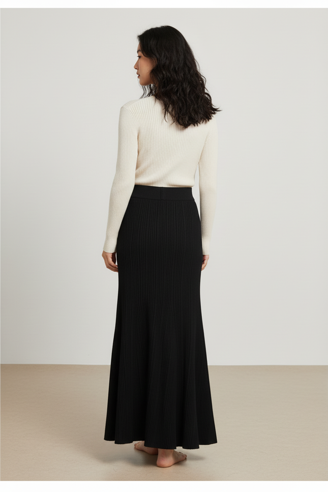Jupe Côtelée Longue