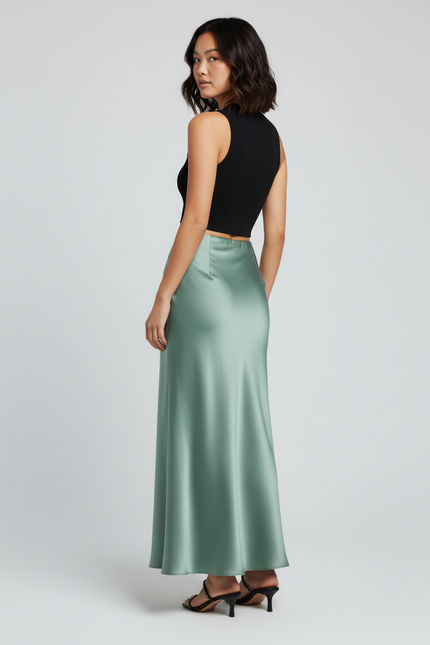 Jupe Longue Soie Verte