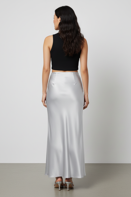 Jupe Longue Moulante Grise