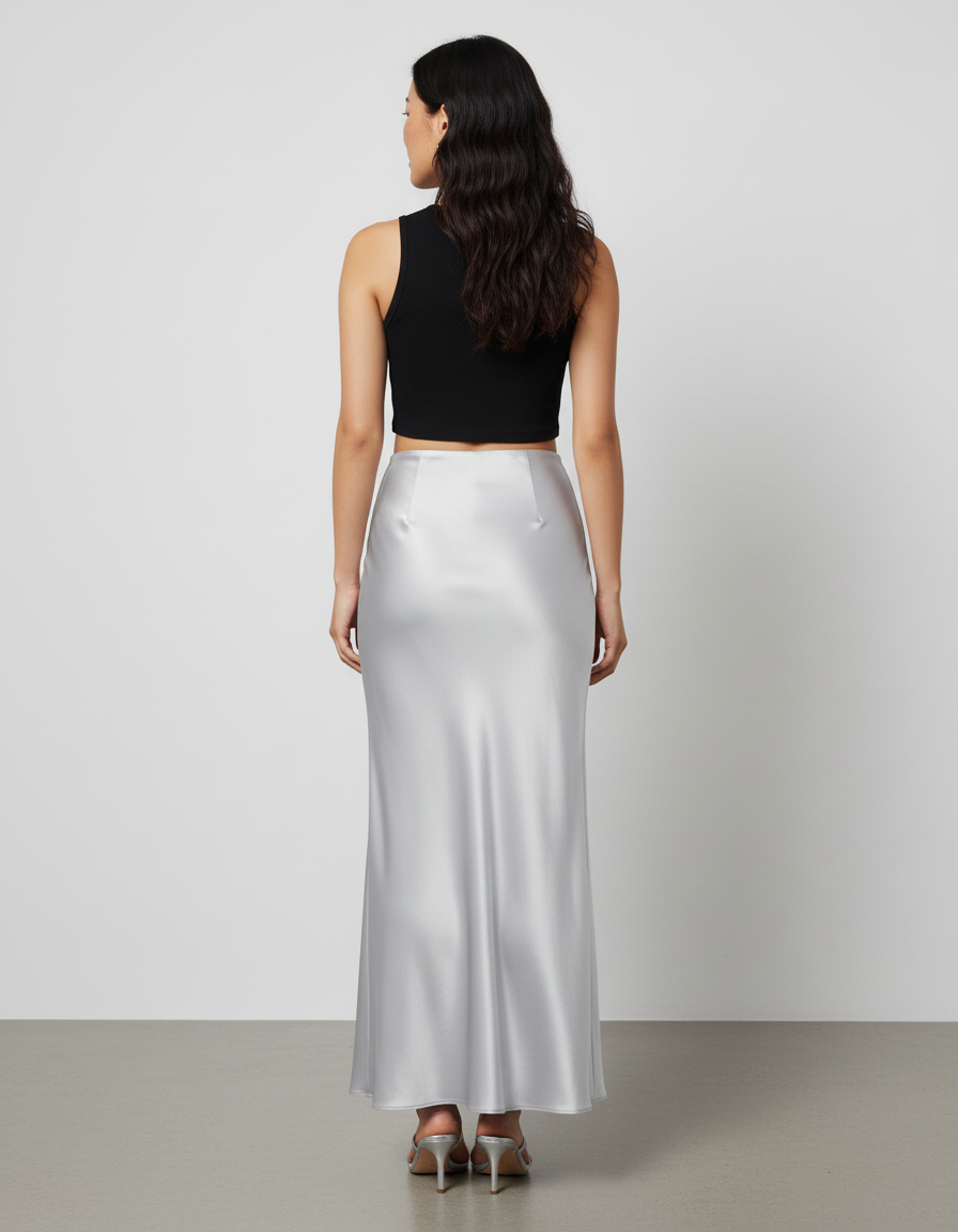 Jupe Longue Moulante Grise