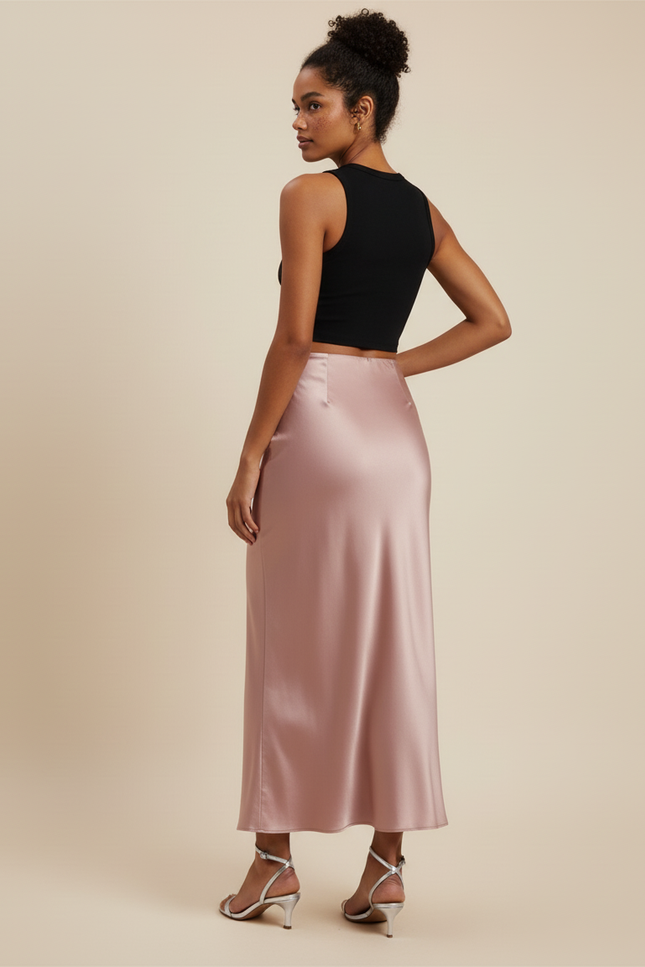 Jupe Longue Rose Poudré Mariage