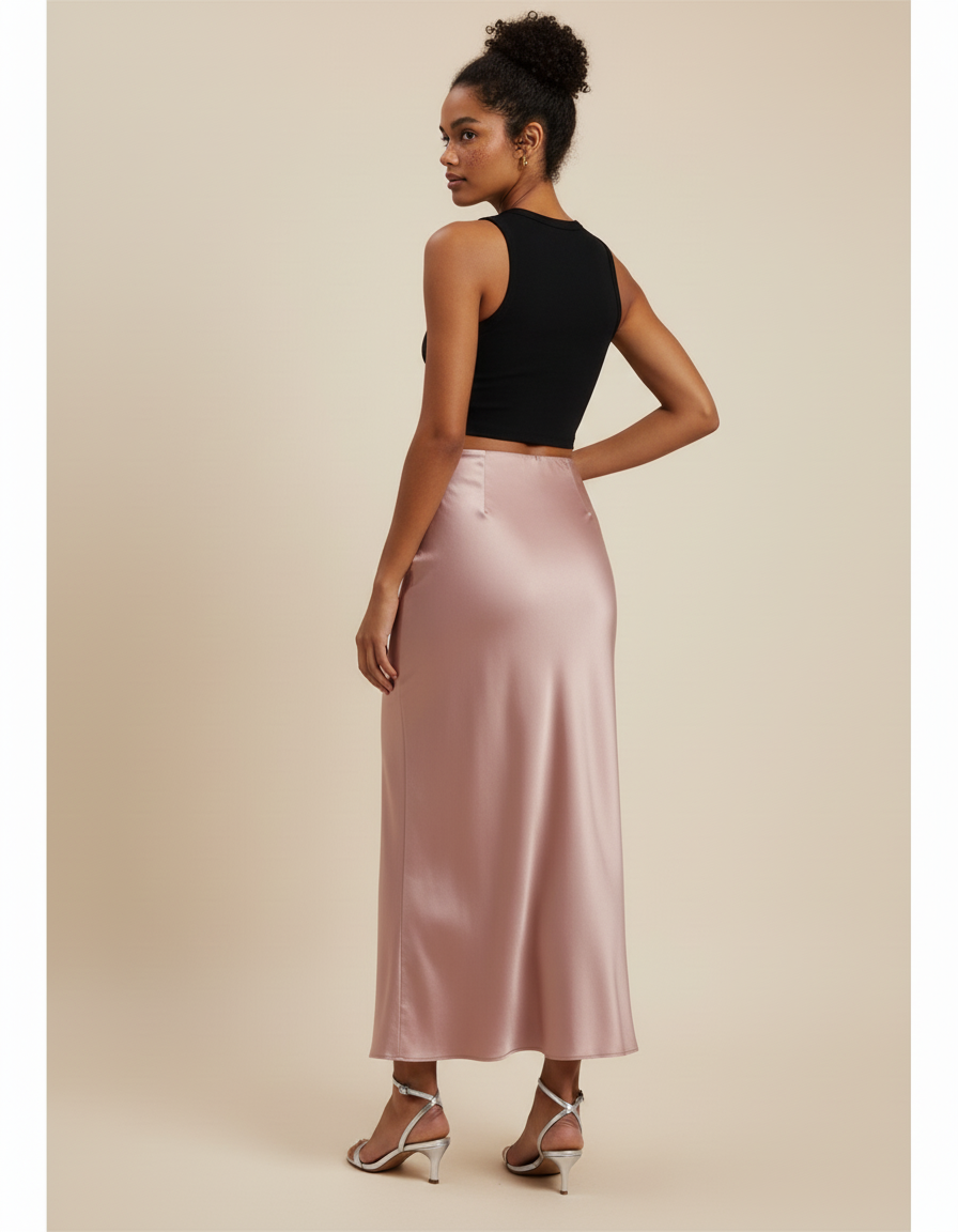 Jupe Longue Rose Poudré Mariage