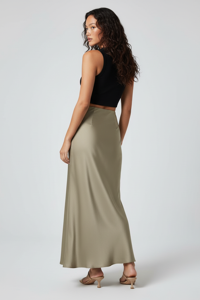 Jupe Longue Satin Hiver