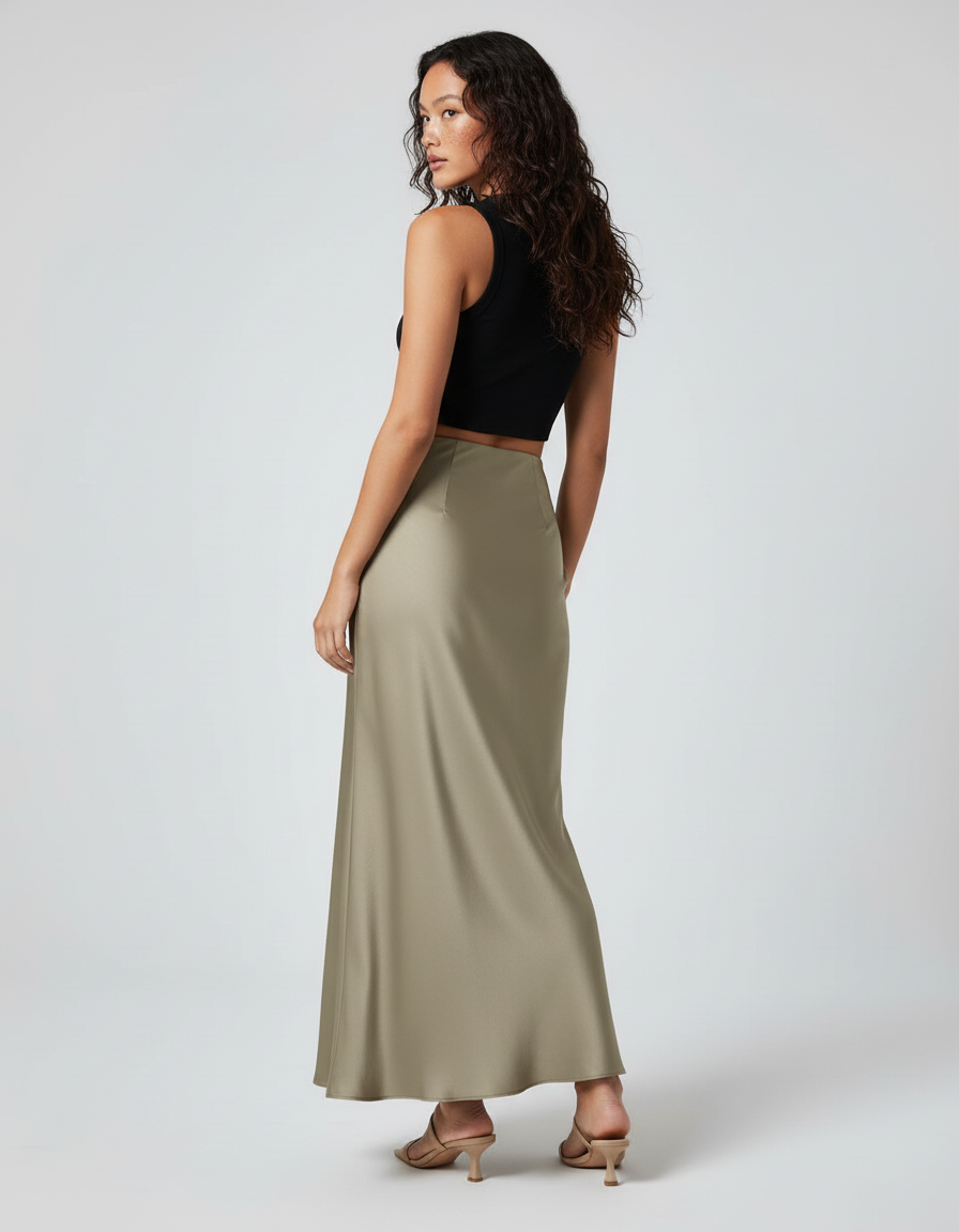 Jupe Longue Satin Hiver