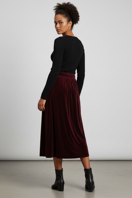 Jupe Longue Velours Marron