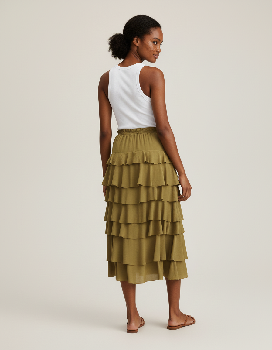 Jupe Longue Elastique A La Taille