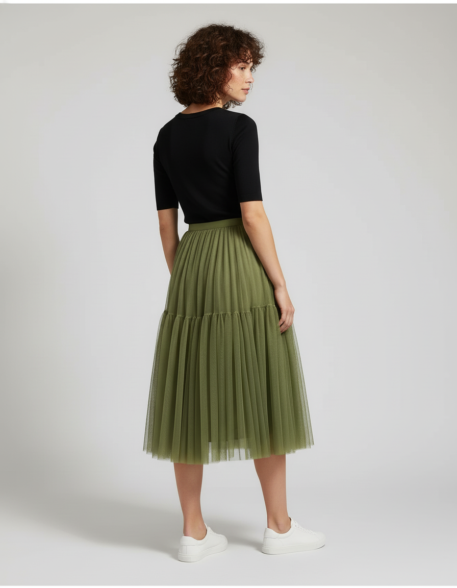 Jupe Longue Tulle Verte