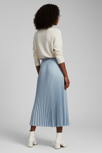 Jupe Plissée Longue Bleu Ciel