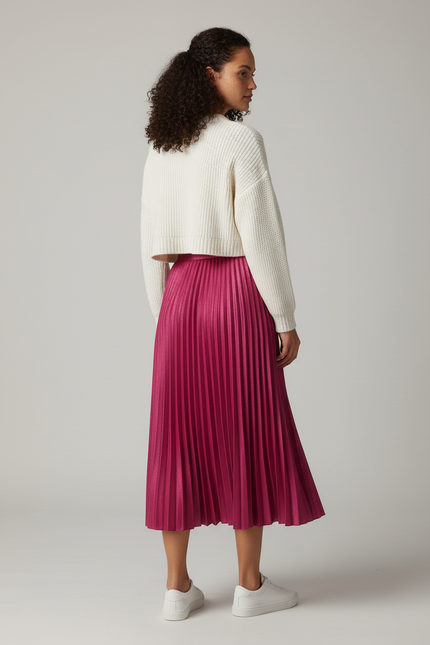 Jupe Longue Plissée Métallisée