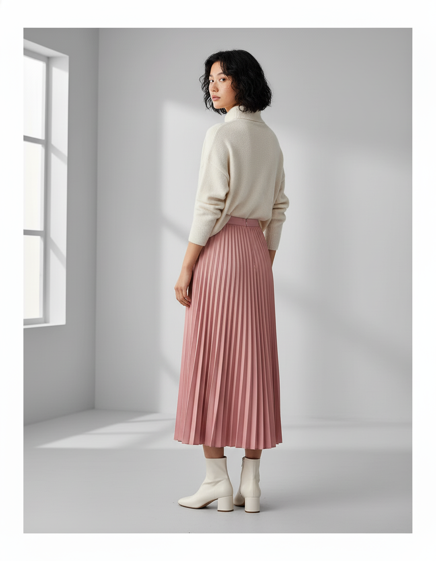 Jupe Longue Plissée Pastel