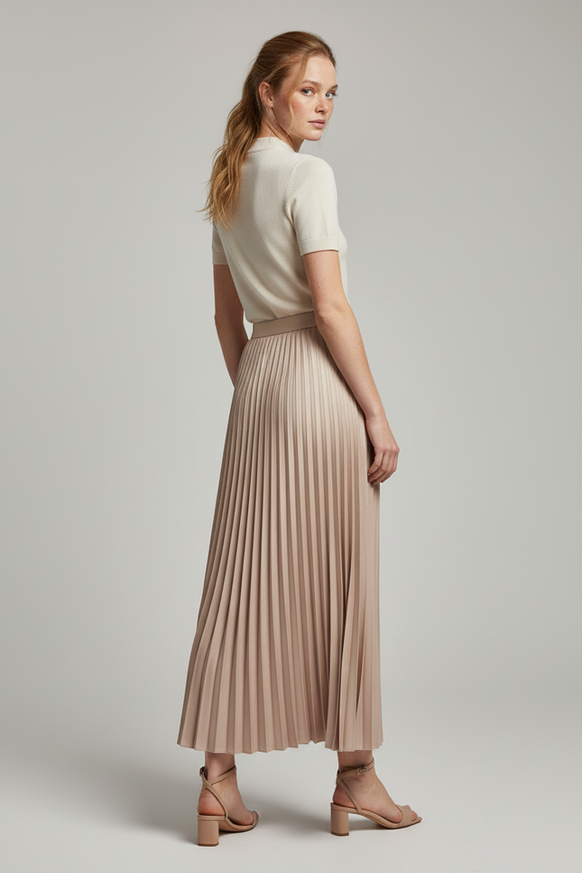 Jupe Longue Plissée Nude