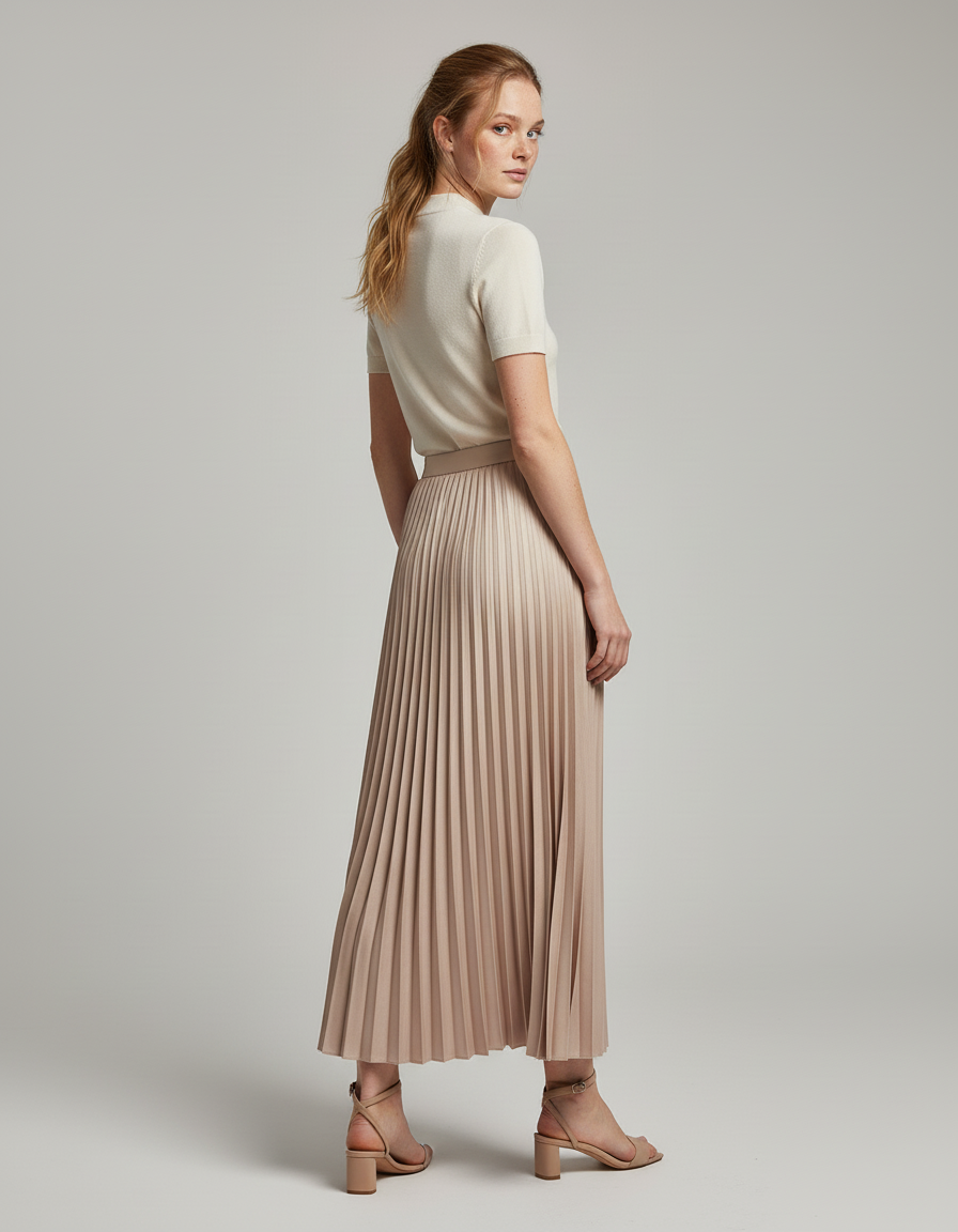 Jupe Longue Plissée Nude