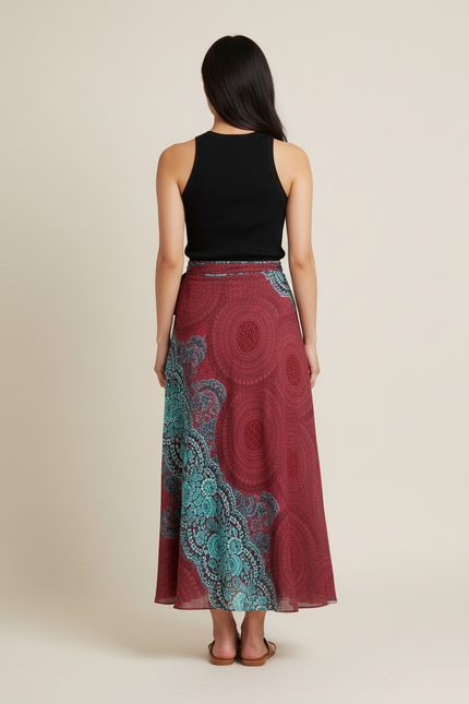Jupe Longue Portefeuille Bohème