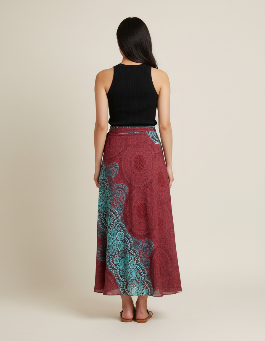 Jupe Longue Portefeuille Bohème