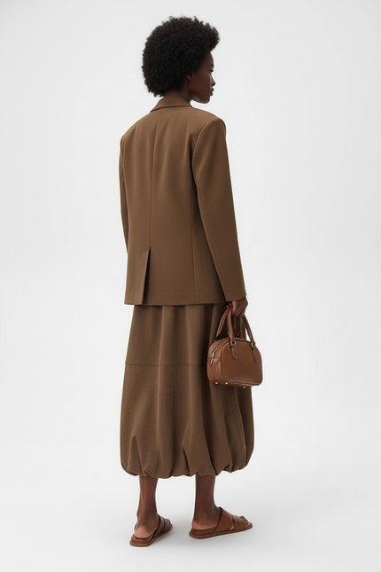 Jupe Longue Marron Bouffante Élégante