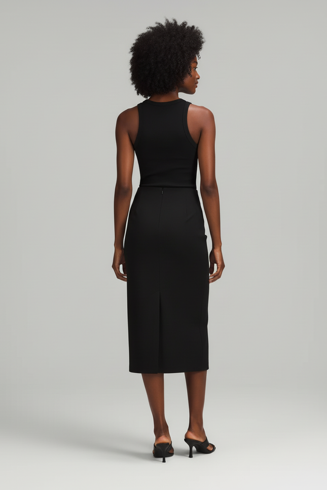 Jupe Longue Noire Fendue Moulante