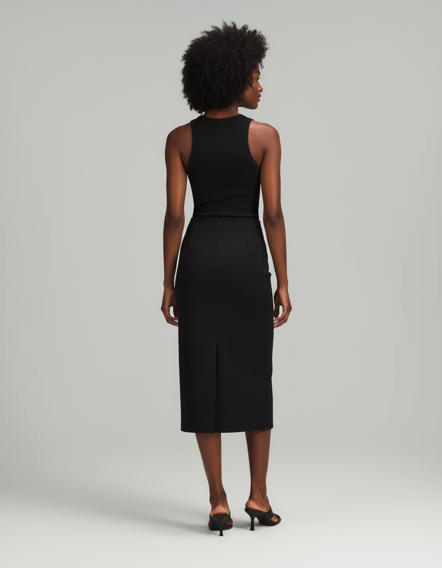 Jupe Longue Noire Fendue Moulante