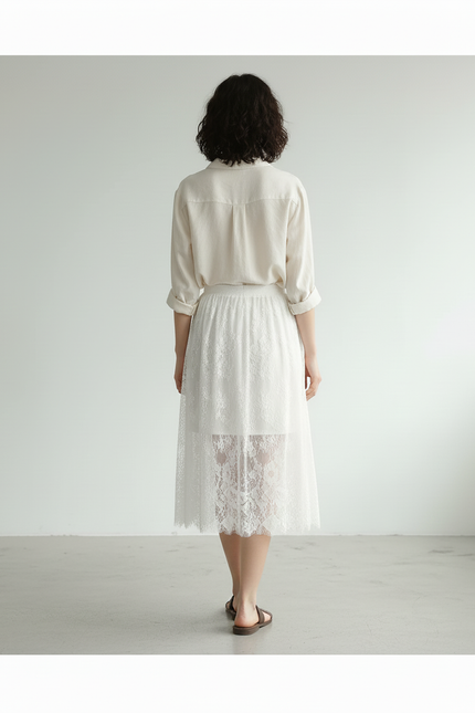 Jupe Longue Blanche Lin