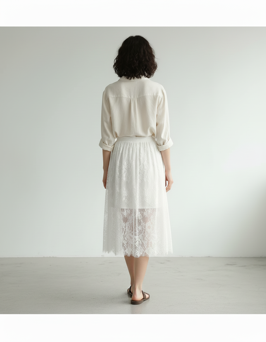 Jupe Longue Blanche Lin